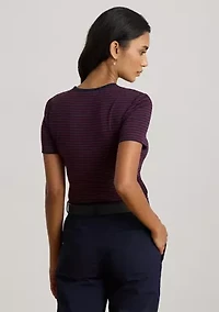 Women's Striped Stretch Cotton Crewneck T-Shirt