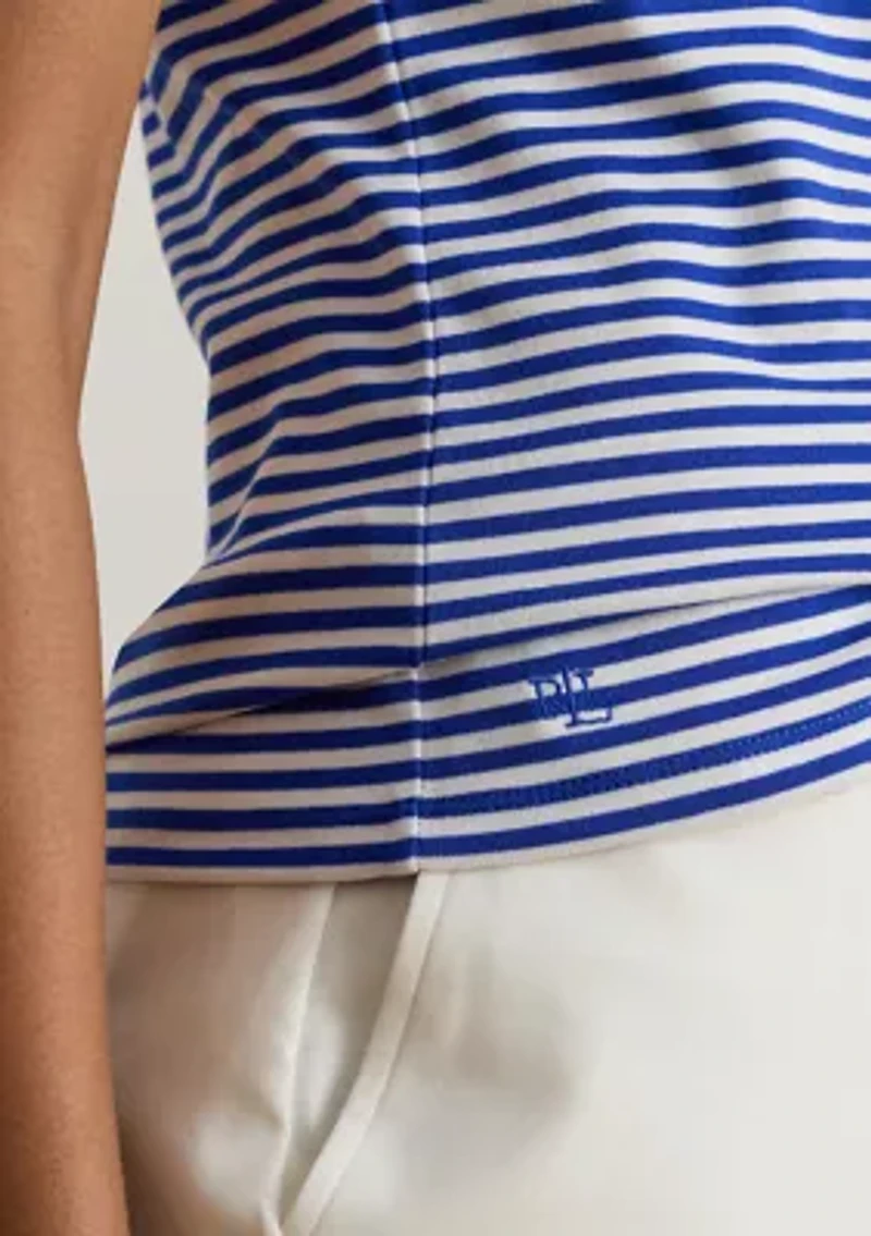 Women's Striped Stretch Cotton Crewneck T-Shirt