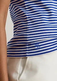 Women's Striped Stretch Cotton Crewneck T-Shirt