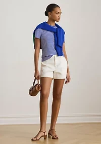 Women's Striped Stretch Cotton Crewneck T-Shirt