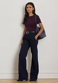 Women's Striped Stretch Cotton Crewneck T-Shirt