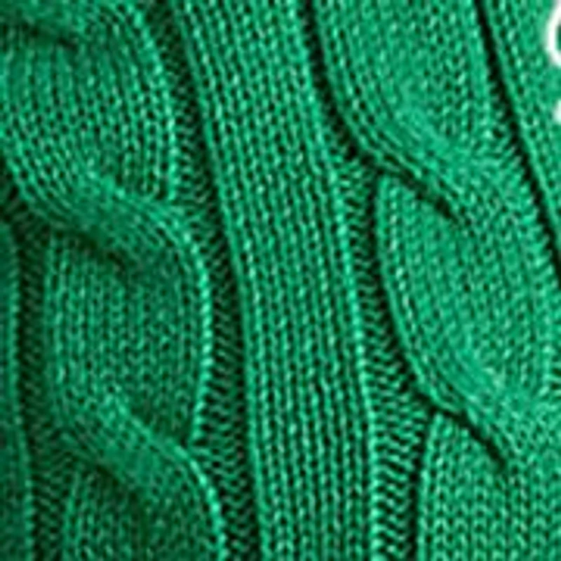 Women's Embroidered-Crest Cable-Knit Sweater