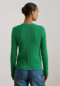 Women's Embroidered-Crest Cable-Knit Sweater