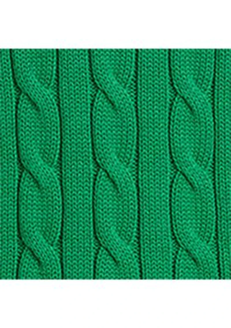 Women's Embroidered-Crest Cable-Knit Sweater