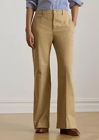 Petite Stretch Cotton Chino Flare Pant