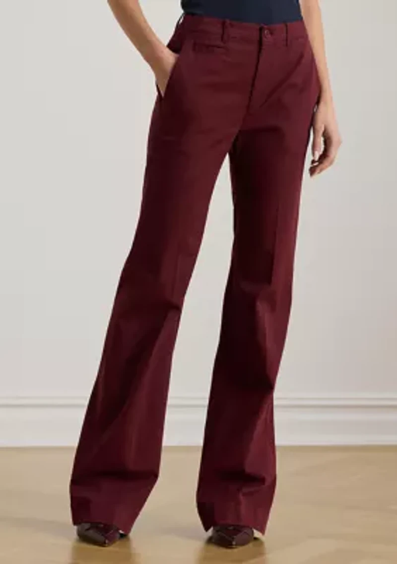 Petite Stretch Cotton Chino Flare Pant