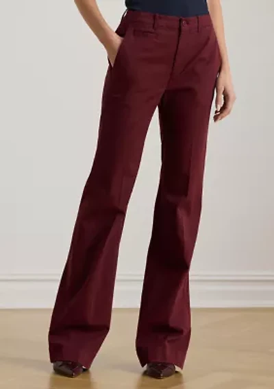 Petite Stretch Cotton Chino Flare Pant