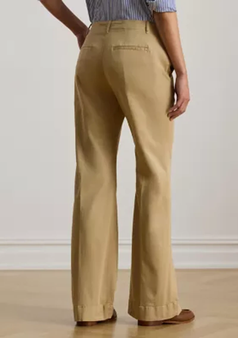 Petite Stretch Cotton Chino Flare Pant