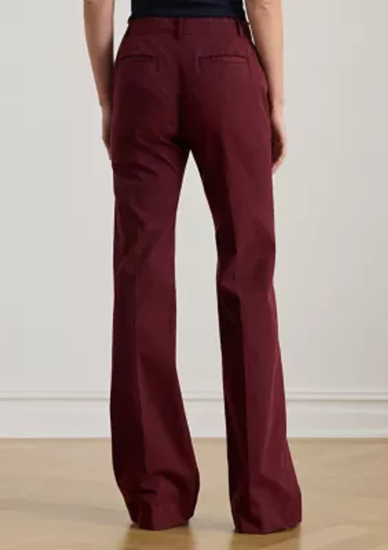 Petite Stretch Cotton Chino Flare Pant