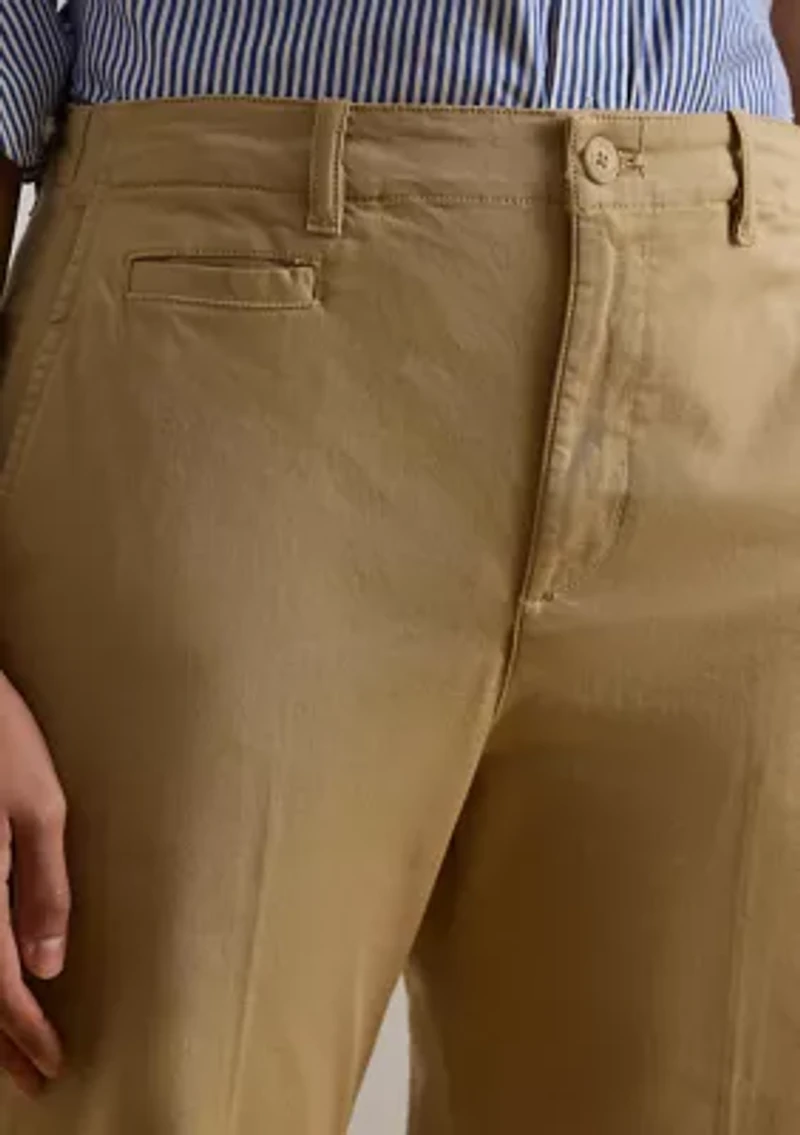 Petite Stretch Cotton Chino Flare Pant