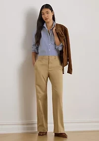 Petite Stretch Cotton Chino Flare Pant