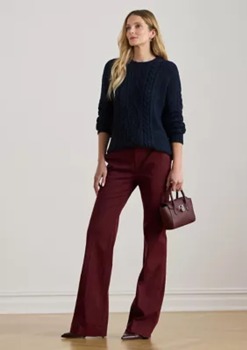 Petite Stretch Cotton Chino Flare Pant