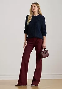 Petite Stretch Cotton Chino Flare Pant