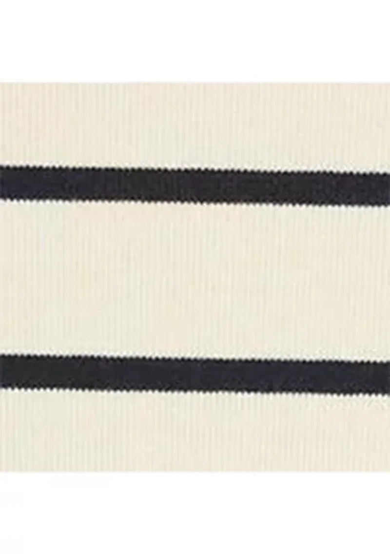 Plus Striped Stretch Cotton Boat Neck T-Shirt