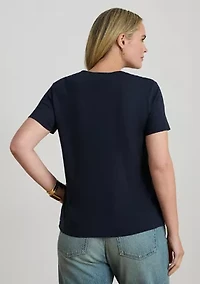 Embroidered-Crest Jersey T-Shirt