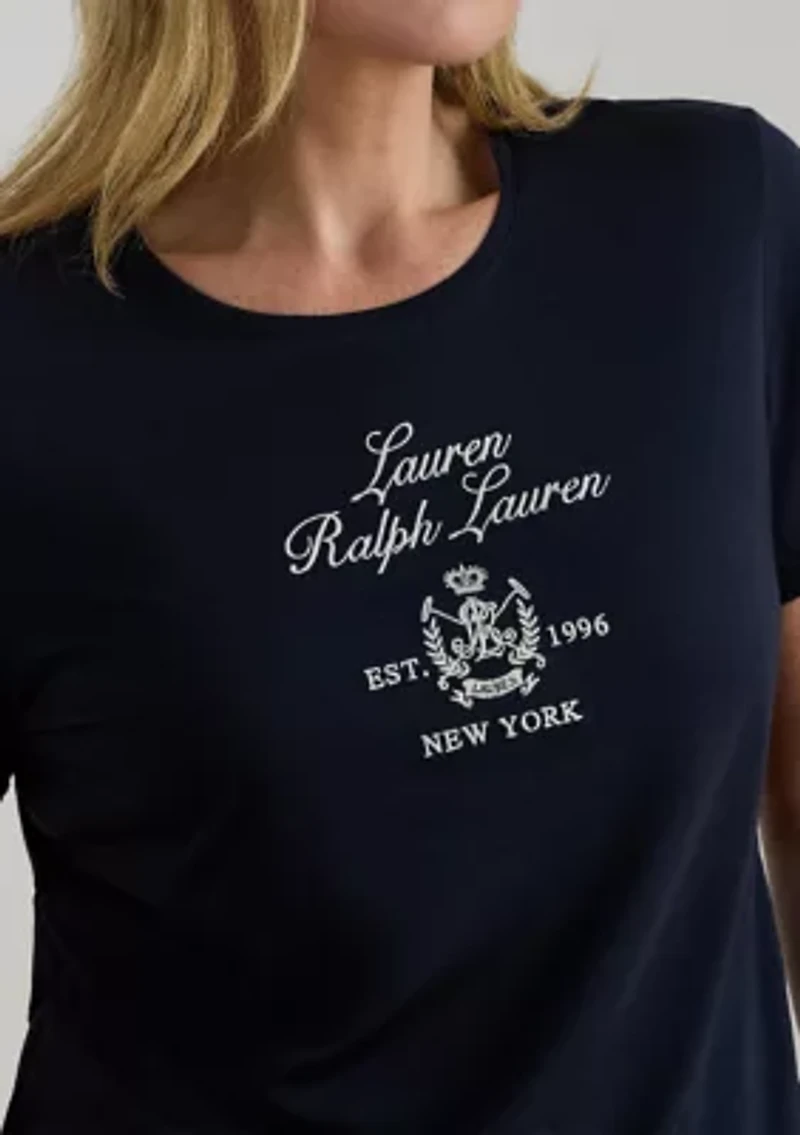 Embroidered-Crest Jersey T-Shirt