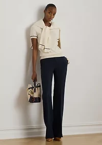 Women's Two-Tone Short-Sleeve Sweater