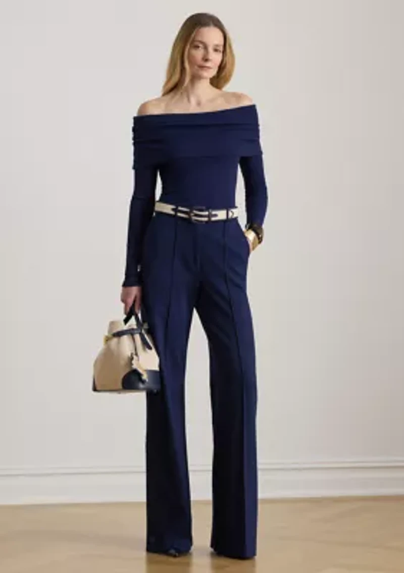 Women's Ribbed Cotton-Blend Off-the-Shoulder Top