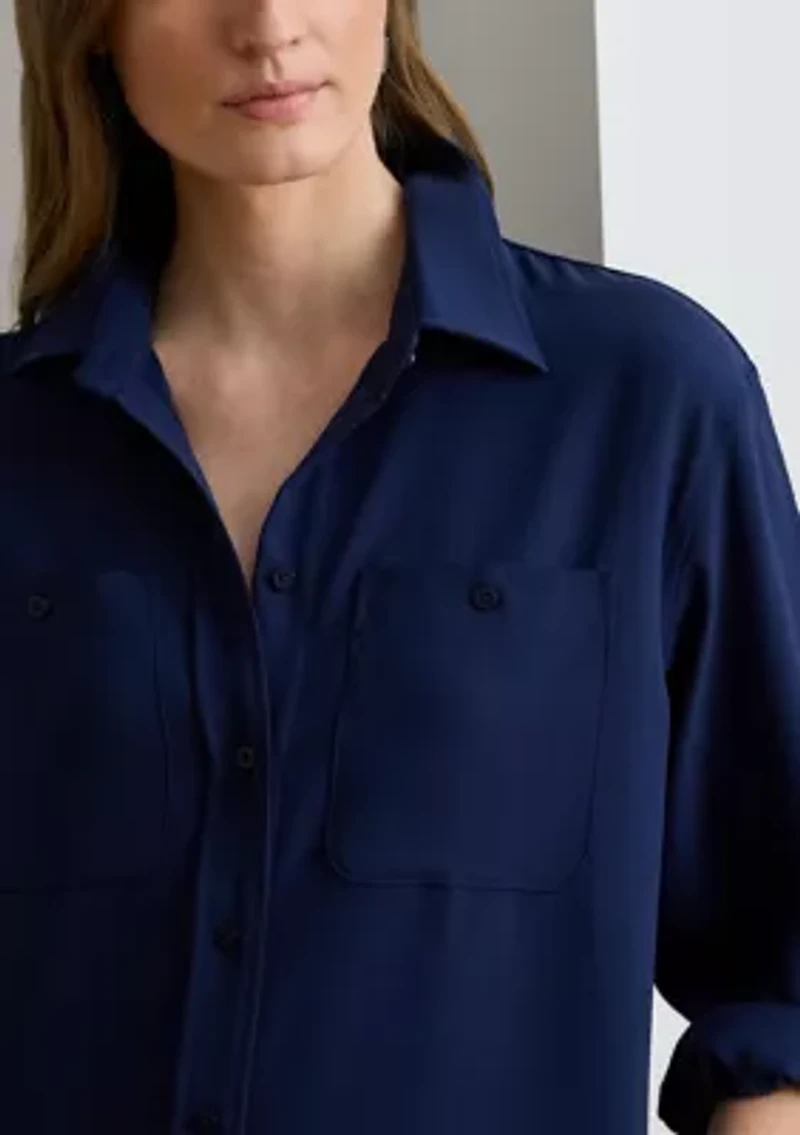 Women's Double-Faced Georgette Shirtdress