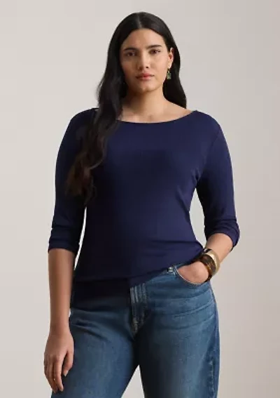 Slub Jersey Puff-Sleeve Top