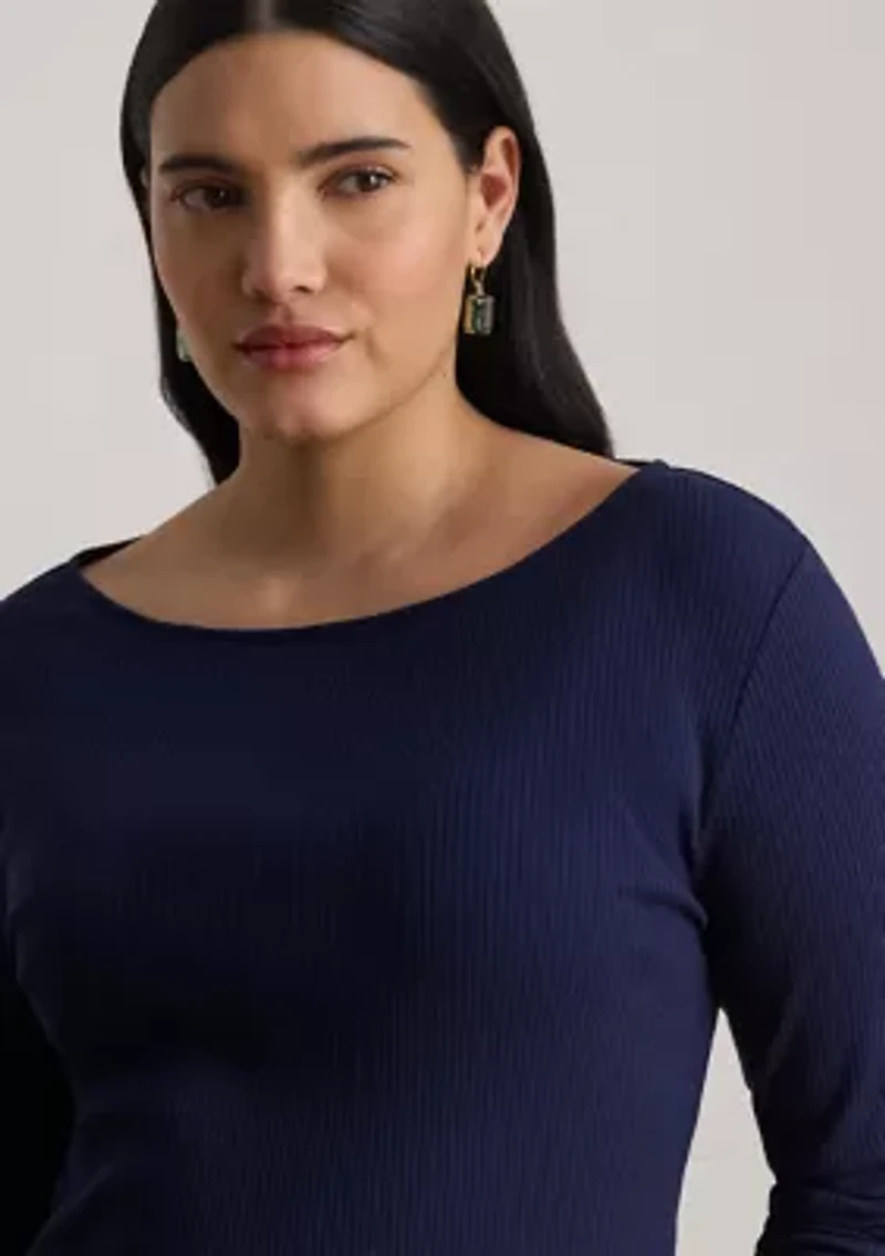 Slub Jersey Puff-Sleeve Top