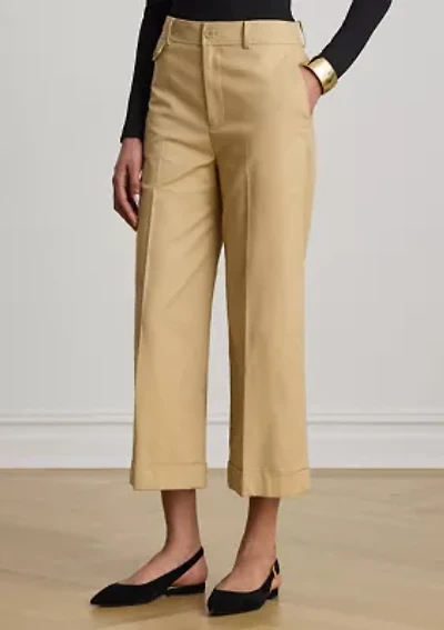 Double-Faced Stretch Cotton Cropped Pants