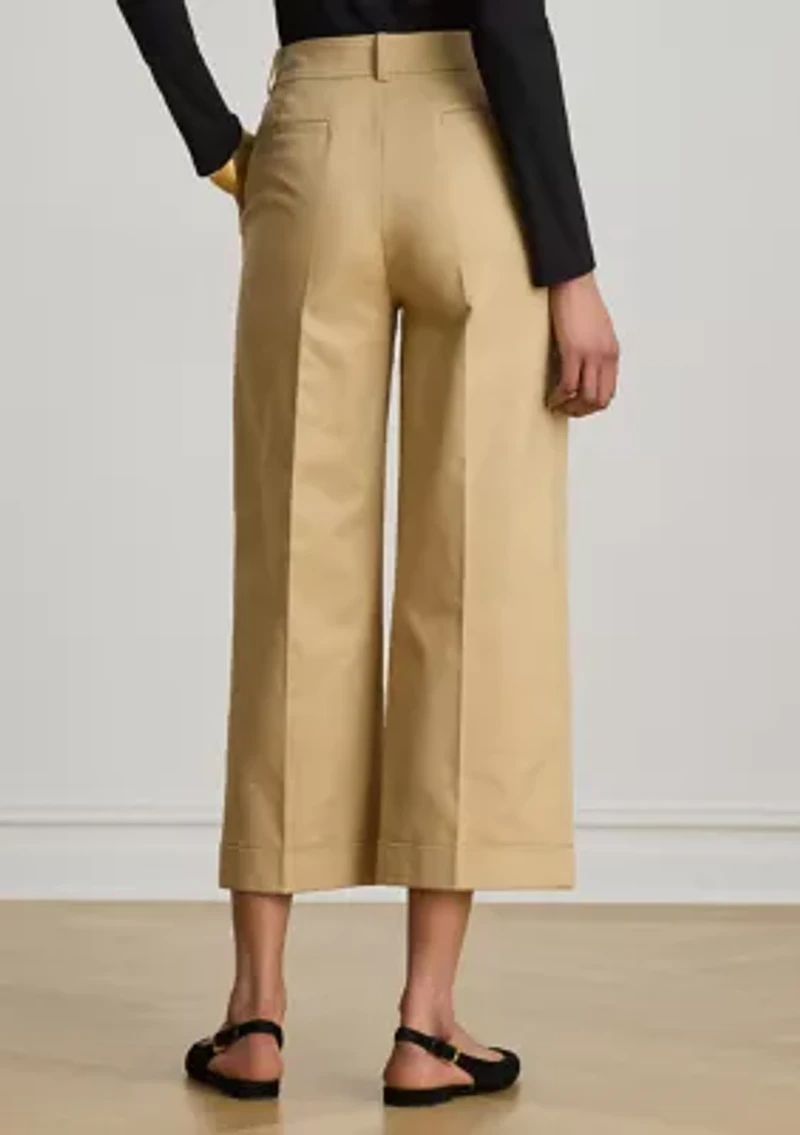 Double-Faced Stretch Cotton Cropped Pants