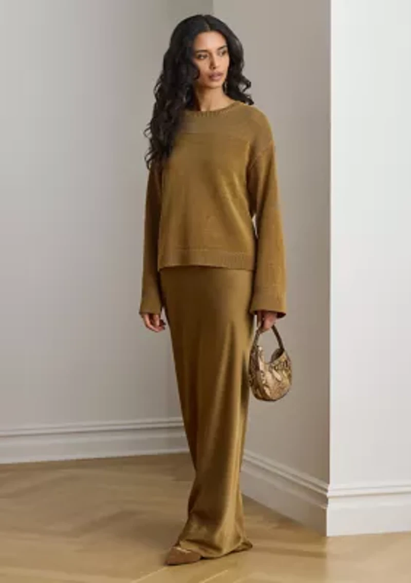 Women's Satin Charmeuse Maxi Skirt