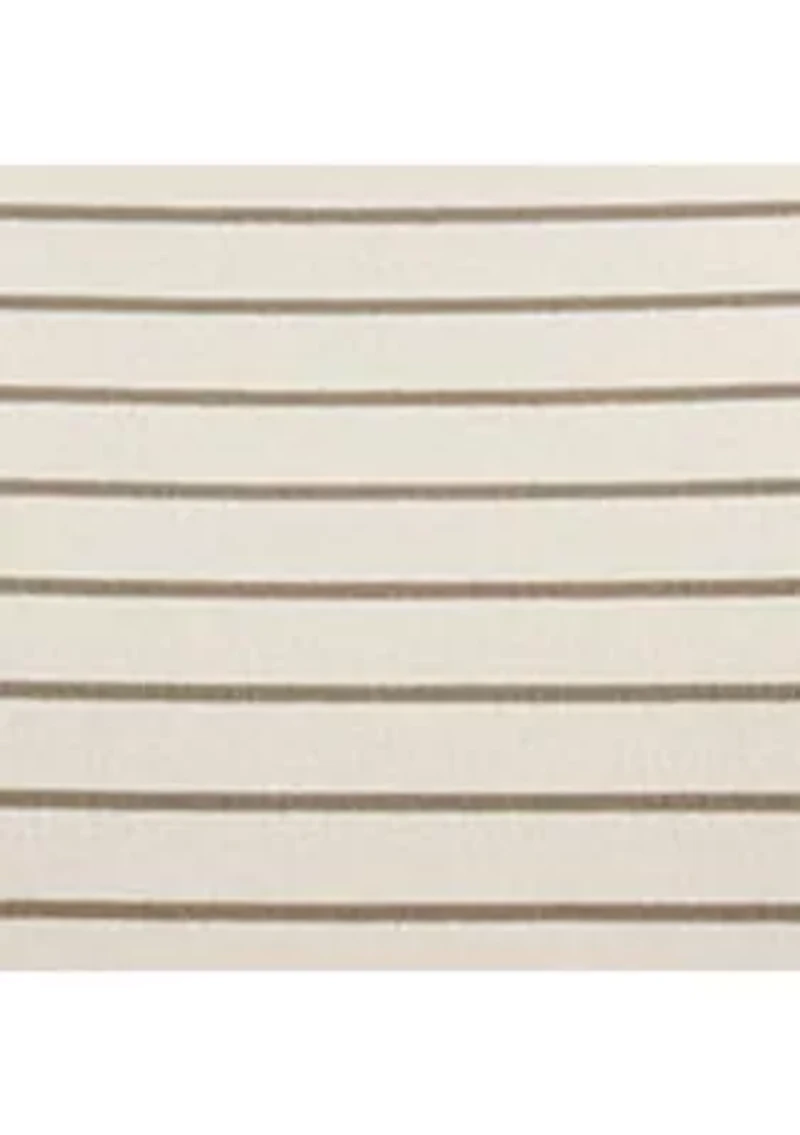 Petite Striped Stretch Cotton Boat Neck T-Shirt