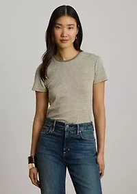 Striped Rib-Knit Stretch Cotton Shirt