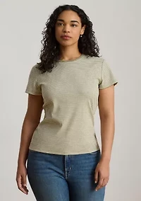 Striped Rib-Knit Stretch Cotton Shirt