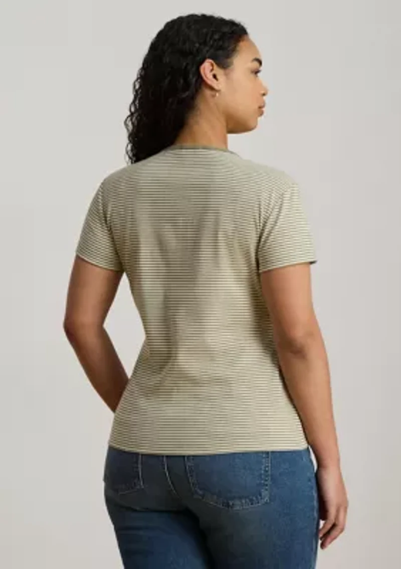 Striped Rib-Knit Stretch Cotton Shirt