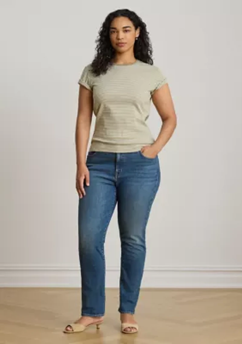 Striped Rib-Knit Stretch Cotton Shirt