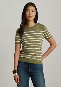 Striped Short-Sleeve Sweater