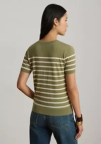 Striped Short-Sleeve Sweater