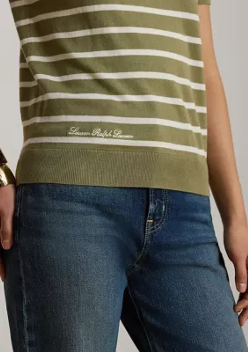 Striped Short-Sleeve Sweater