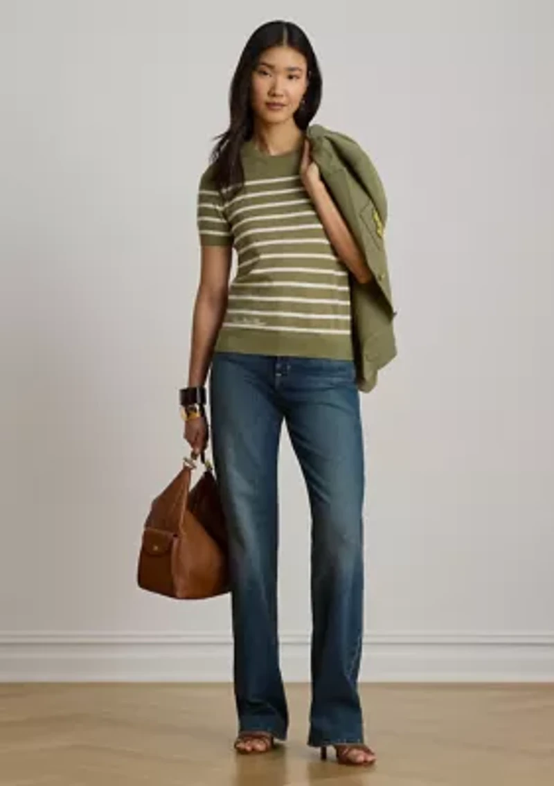 Striped Short-Sleeve Sweater