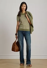 Striped Short-Sleeve Sweater