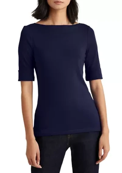 Cotton Boatneck Top