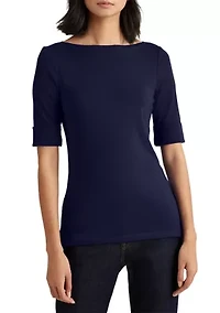 Cotton Boatneck Top