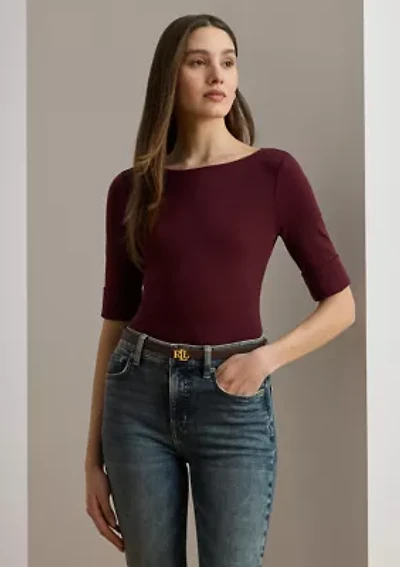 Women's Stretch Cotton Boatneck Tee