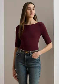 Women's Stretch Cotton Boatneck Tee