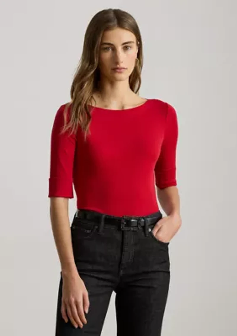 Women's Stretch Cotton Boatneck Tee