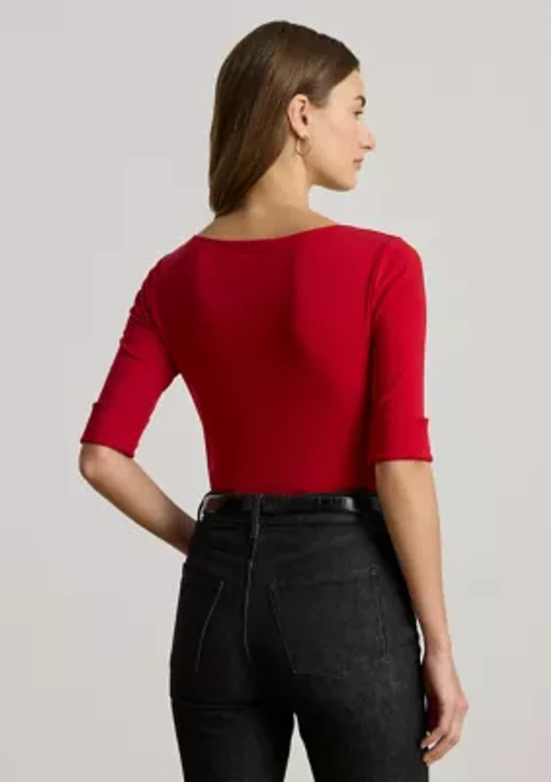 Women's Stretch Cotton Boatneck Tee