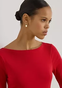 Women's Stretch Cotton Boat Neck T-Shirt