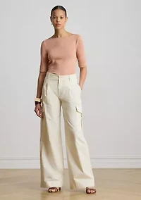 Stretch Cotton Boatneck Tee