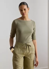 Women's Stretch Cotton Boatneck T-Shirt