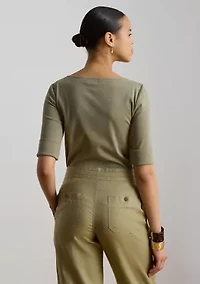 Women's Stretch Cotton Boatneck T-Shirt