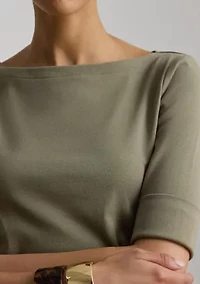 Women's Stretch Cotton Boatneck T-Shirt