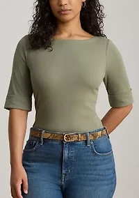 Women's Stretch Cotton Boatneck T-Shirt
